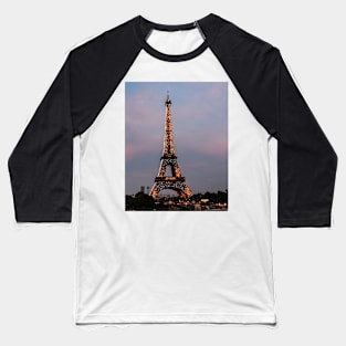 Eiffel Tower at Night Baseball T-Shirt